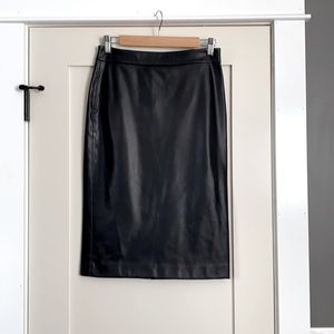 Zara faux black leather pencil skirt